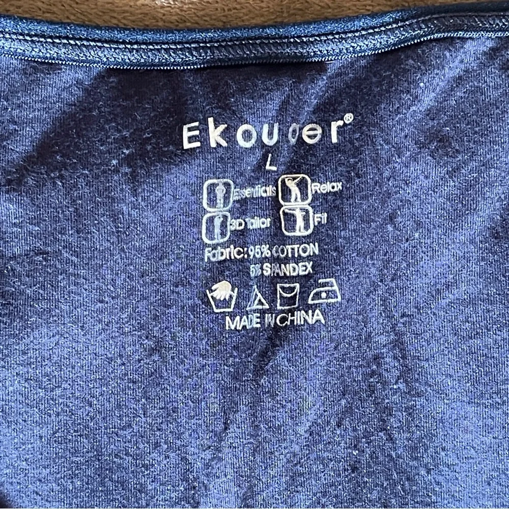 Ekouaer Deep Blue Long Sleeve Top Large - Picture 6 of 6